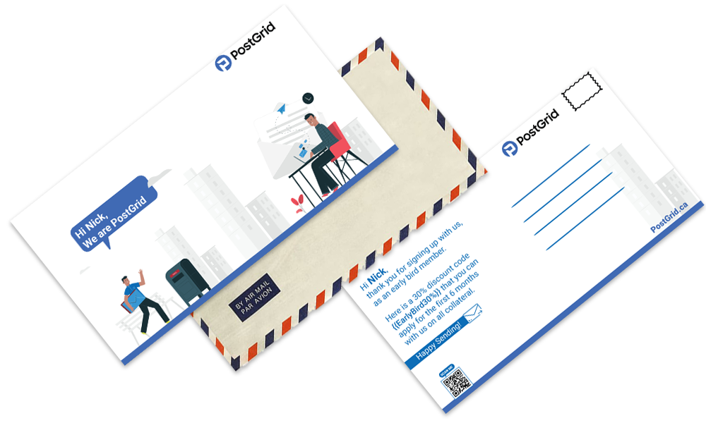 send direct mail postcard postgrid